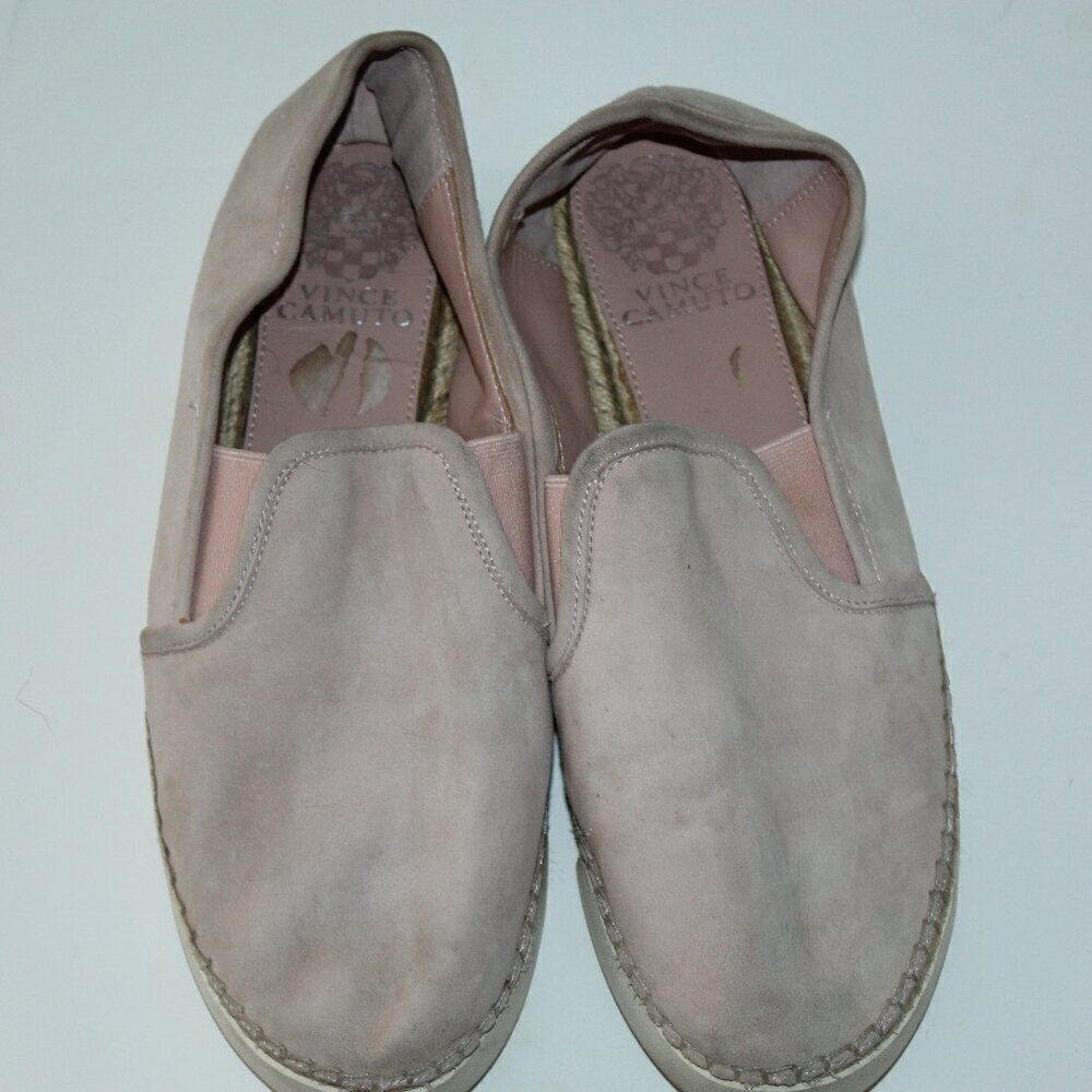 Vince Camuto Pale Pink Suede Espadrille Slip-on Sneakers Size 8.5 - Picture 1 of 9